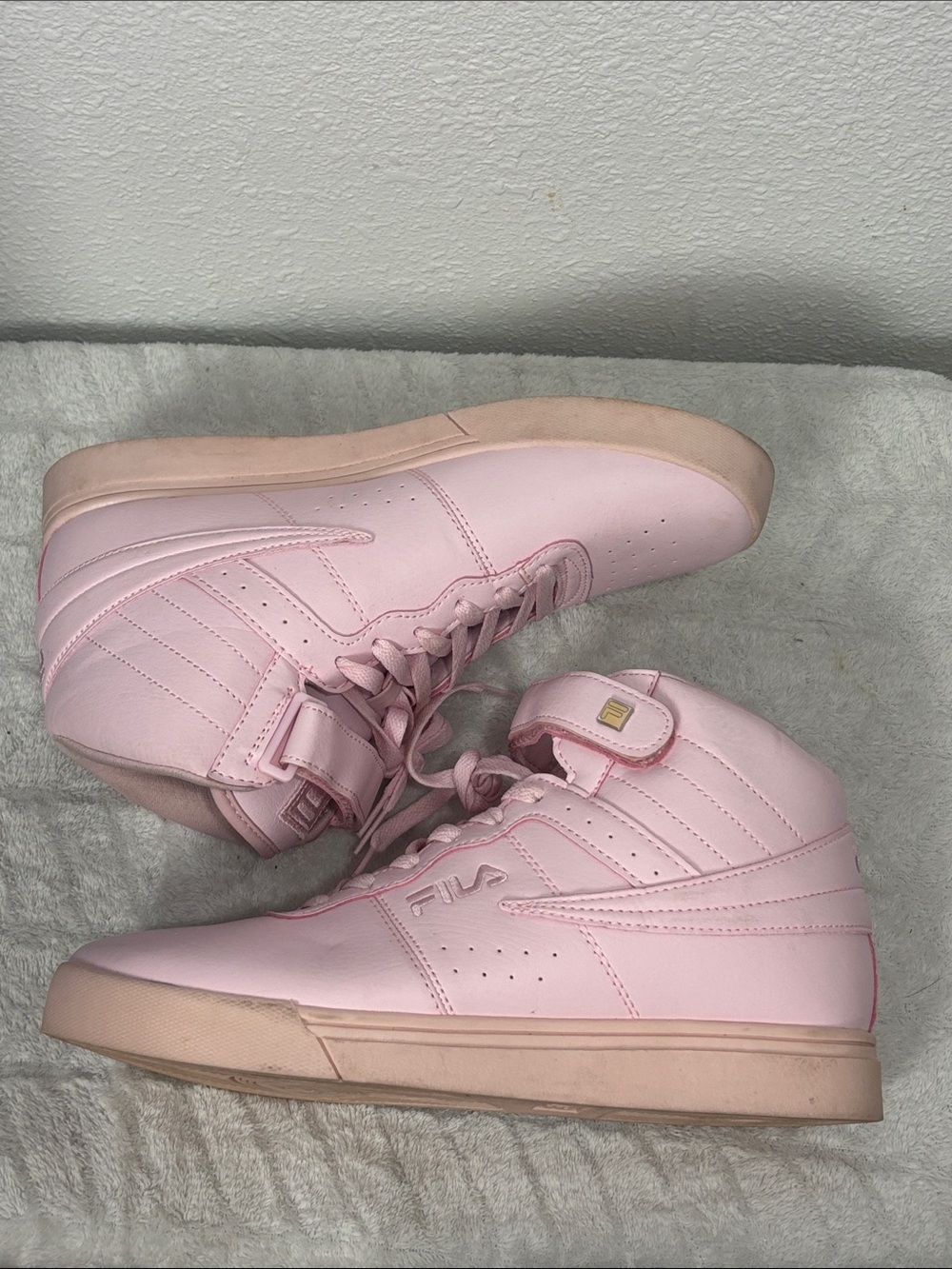 FILA Pink High Top Sneakers Women’s Size 10 Lace Up Hook & Loop Athletic Shoes - Picture 5 of 10
